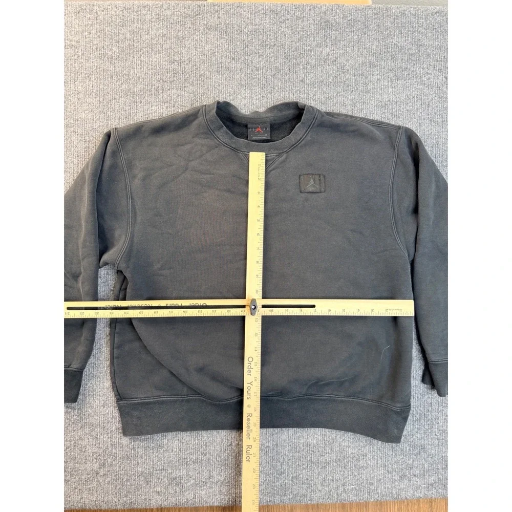 Jordan Flight Crewneck Sweatshirt Mens Small Black Faded Fleece Pullover Jacket